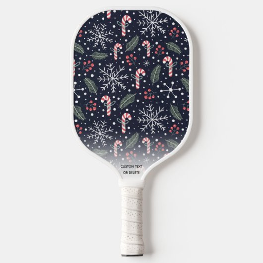 Snowflake Candy Cane Winter Vakantie Aangepaste te Pickleball Paddle (Voorkant)