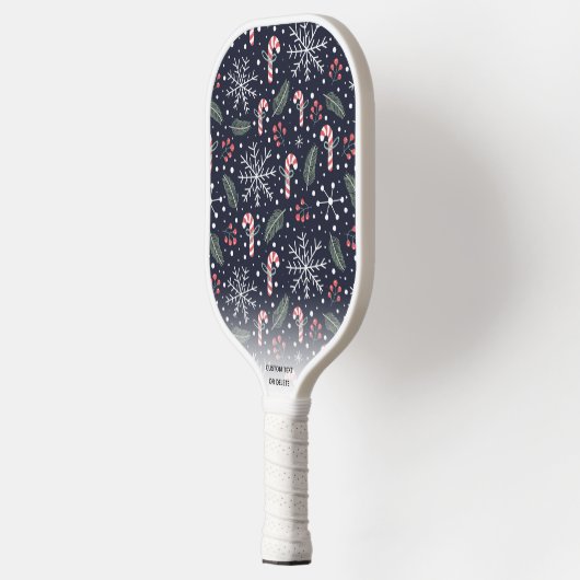 Snowflake Candy Cane Winter Vakantie Aangepaste te Pickleball Paddle (Links)