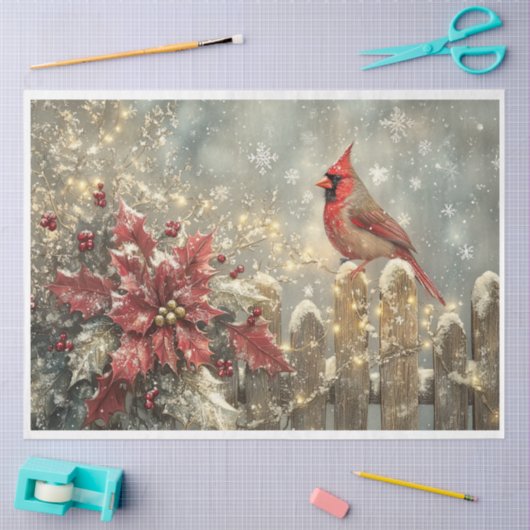 Snowflake Cardinal Tissuepapier (Craft)