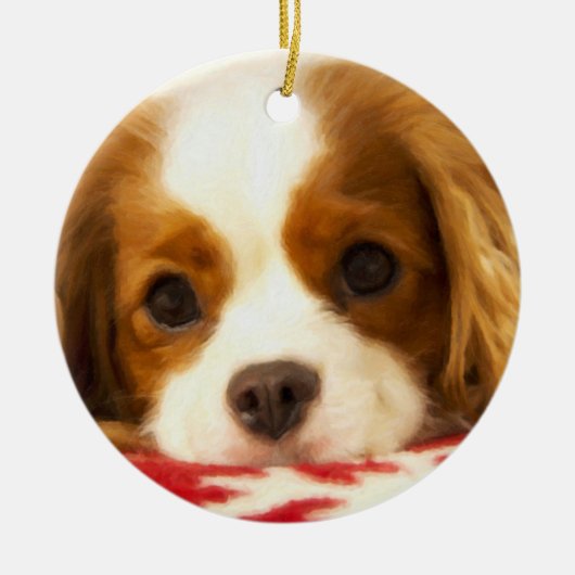 Snowflake Cavalier King Charles Spaniel Ornament (Voorkant)