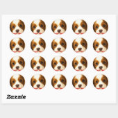 Snowflake Cavalier King Charles Spaniel Ronde Sticker (Vel)