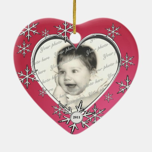 Snowflake Charm Lijst Keramisch Ornament (Achterkant)