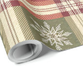 Snowflake Check Cadeaupapier (Rol Hoek)