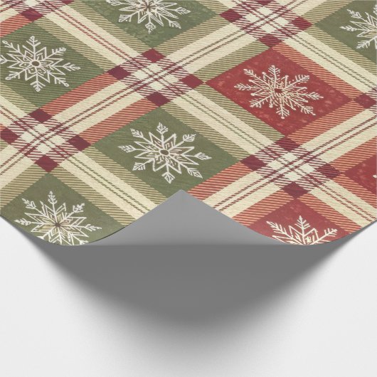 Snowflake Check Cadeaupapier (Hoek)