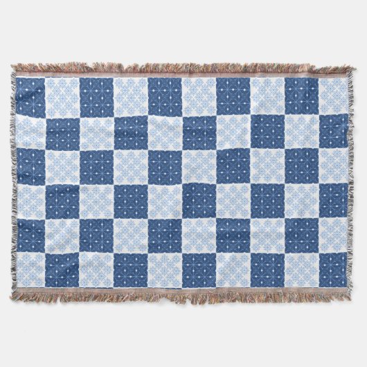 Snowflake Checkerboard Throw Blanket Deken (Voorkant)