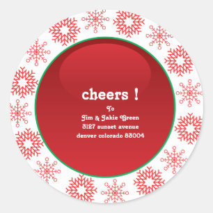 Snowflake cheer - Adresetiketten Ronde Sticker