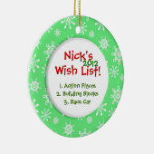 Snowflake Child's Wish List Keramisch Ornament (Rechts)
