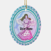 Snowflake Christelijke angel Keramisch Ornament (Rechts)