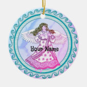 Snowflake Christelijke angel Keramisch Ornament (Voorkant)