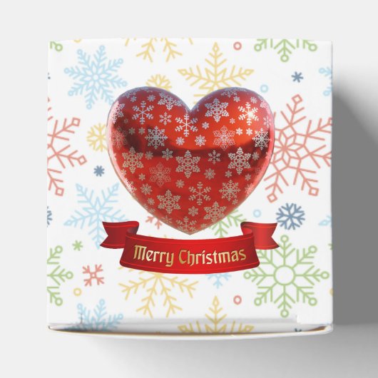 Snowflake Christmas Heart Window Favor Box Bedankdoosjes (Bovenkant)