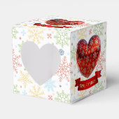Snowflake Christmas Heart Window Favor Box Bedankdoosjes (Voorkant Zijde)