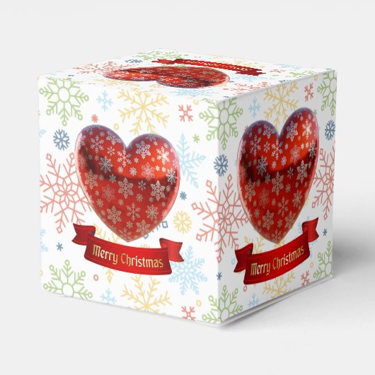 Snowflake Christmas Heart Window Favor Box Bedankdoosjes (Achterkant)