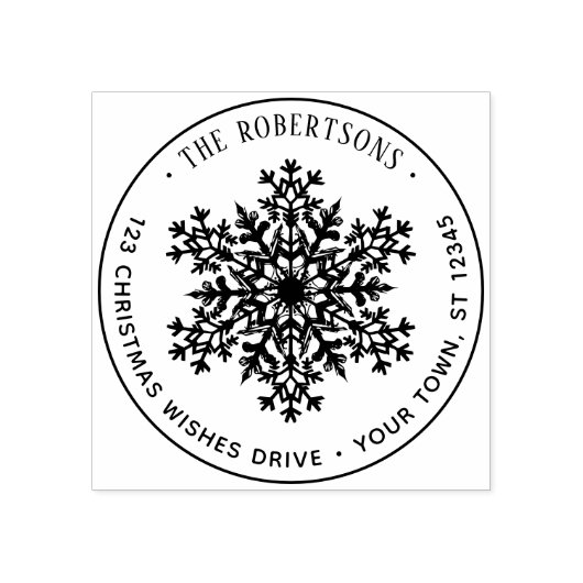 Snowflake Christmas Holiday Address Rubberstempel (Afrduk)
