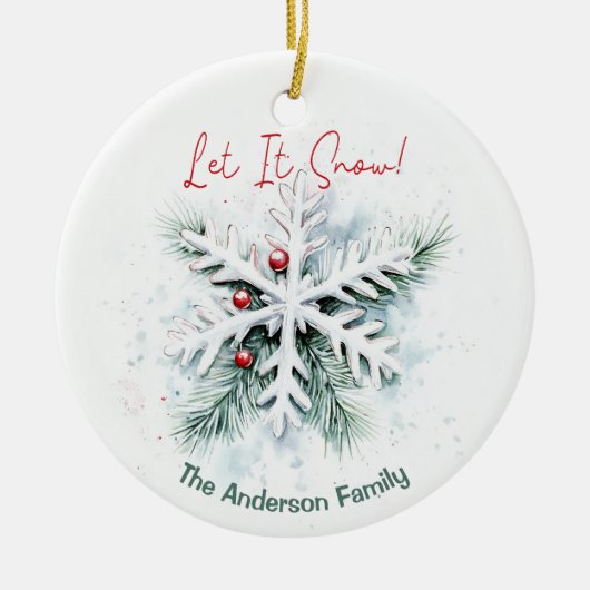 Snowflake Christmas Ornament | Custom Name (Voorkant)
