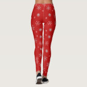 Snowflake Christmas Print Leggings voor feestdagen (Achterkant)