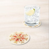 Snowflake Christmas Set of 6  Ronde Kartonnen Onderzetter (Insitu)