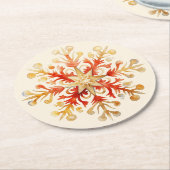 Snowflake Christmas Set of 6  Ronde Kartonnen Onderzetter (Gebogen)