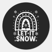 Snowflake Christmas Teacher Student Cute Rainbow L Ronde Sticker (Voorkant)