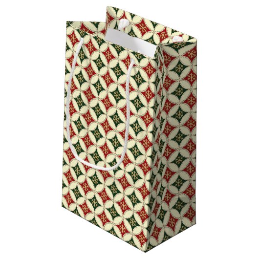 Snowflake Circles-2-GIFT BAG S Klein Cadeauzakje (Achterkant Gekanteld)