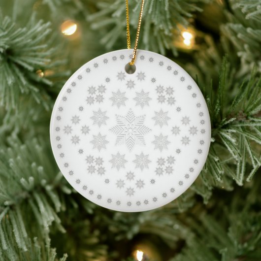 Snowflake Cirkel Keramisch Ornament (Boom)