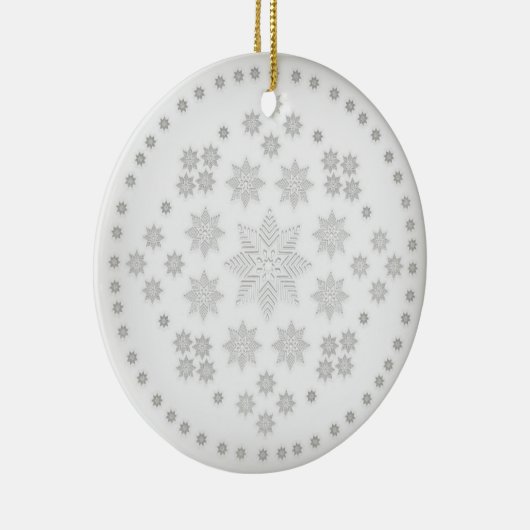 Snowflake Cirkel Keramisch Ornament (Rechts)