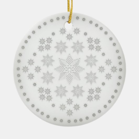 Snowflake Cirkel Keramisch Ornament (Voorkant)
