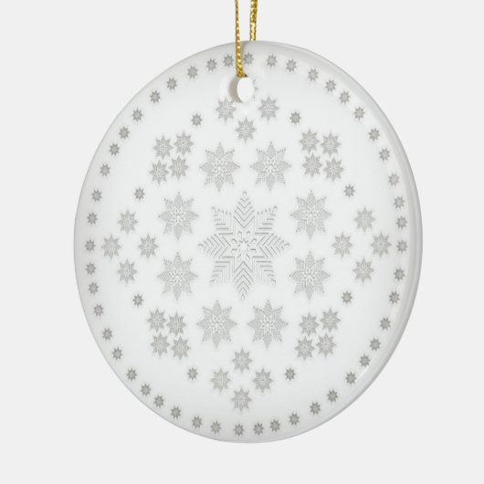 Snowflake Cirkel Keramisch Ornament (Links)
