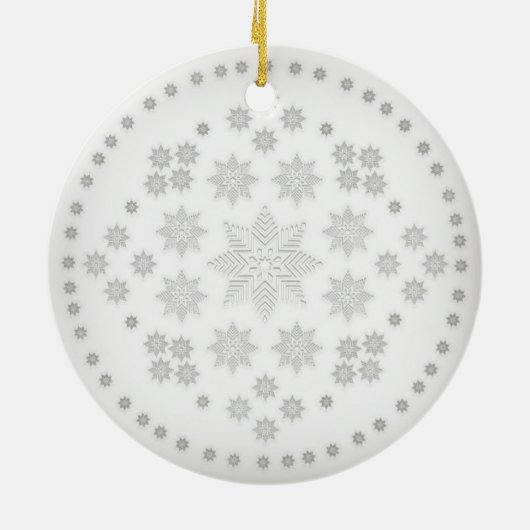 Snowflake Cirkel Keramisch Ornament (Achterkant)