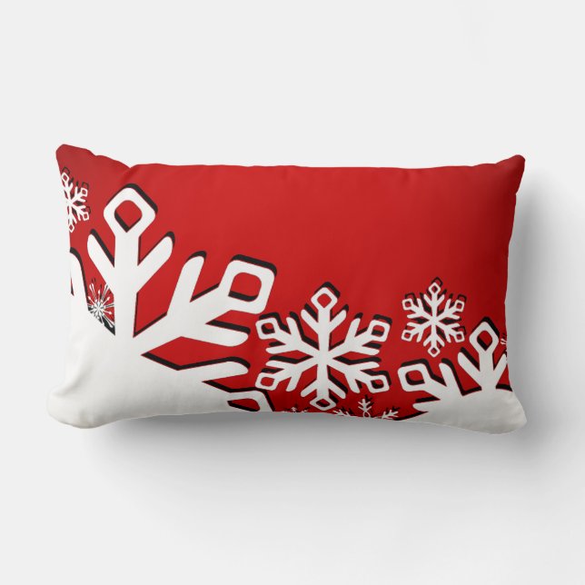 Snowflake City Holiday | rood Kussen (Voorkant)