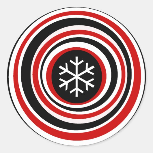 Snowflake Classic Round Sticker (Voorkant)