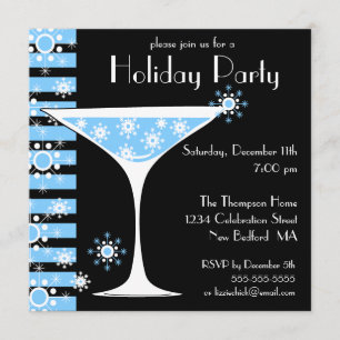 Snowflake Cocktail Invitation Kaart