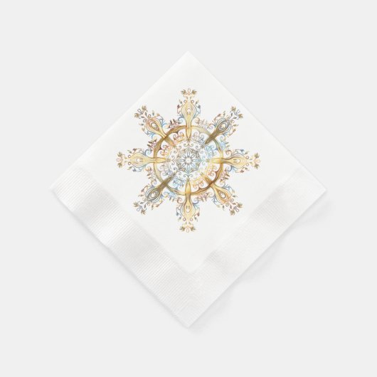 Snowflake Coined Cocktail Napkins Servet (Hoek)