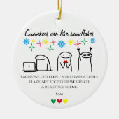 Snowflake Collega's Meme Art Foto Kantoor Gift Keramisch Ornament (Voorkant)
