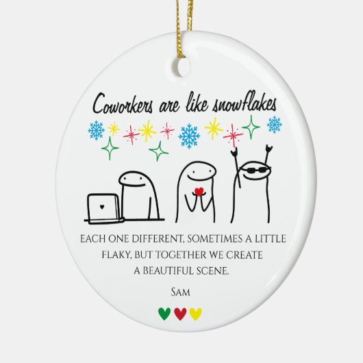 Snowflake Collega's Meme Art Foto Kantoor Gift Keramisch Ornament (Links)