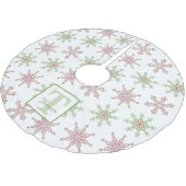 Snowflake Colorful Modern Holiday Monogram Kerstboom Rok (Gekanteld)