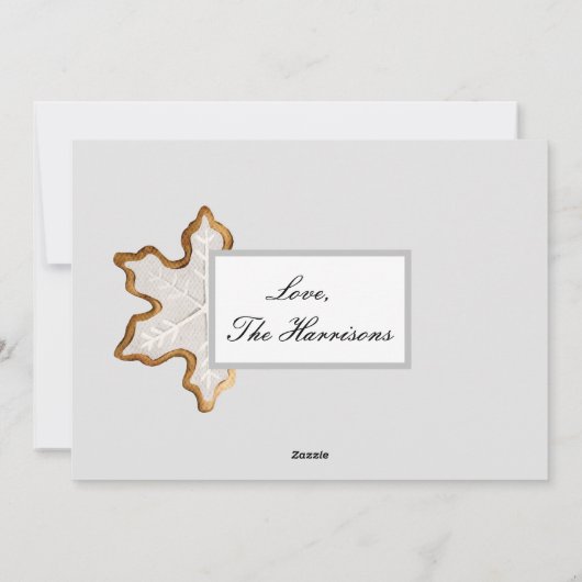 Snowflake Cookie Christmas Kaart (Achterkant)