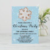 Snowflake Cookie Holiday Kerstfeest Blauwe sneeuw Kaart (Staand voorkant)