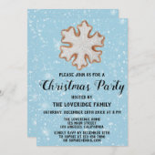 Snowflake Cookie Holiday Kerstfeest Blauwe sneeuw Kaart (Voorkant / Achterkant)