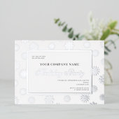 Snowflake Corporate Christmas Kantoor Holiday Part Folie Uitnodiging (Staand Voorkant)