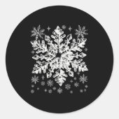 Snowflake Costume Winter Christmas Matching Mens W Ronde Sticker (Voorkant)
