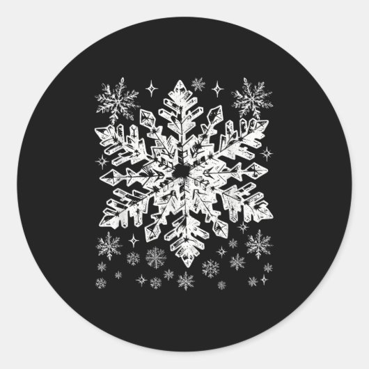 Snowflake Costume Winter Christmas Matching Mens W Ronde Sticker (Voorkant)