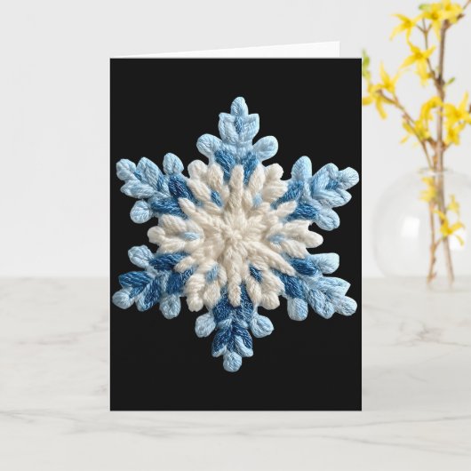 Snowflake Crochet Snow Merry Christmas Xmas Pajama Kaart (Gele Bloem)
