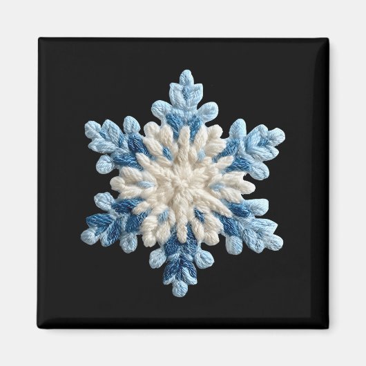 Snowflake Crochet Snow Merry Christmas Xmas Pajama Magneet (Voorkant)