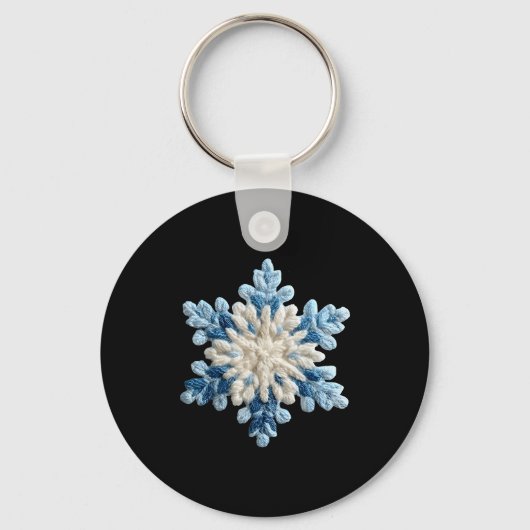 Snowflake Crochet Snow Merry Christmas Xmas Pajama Sleutelhanger (Voorkant)