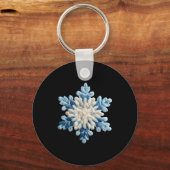 Snowflake Crochet Snow Merry Christmas Xmas Pajama Sleutelhanger (Voorkant)