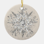 Snowflake Crystal Grunge Keramisch Ornament (Voorkant)