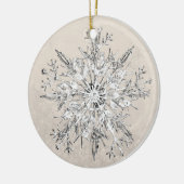 Snowflake Crystal Grunge Keramisch Ornament (Links)