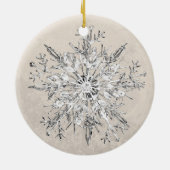 Snowflake Crystal Grunge Keramisch Ornament (Achterkant)