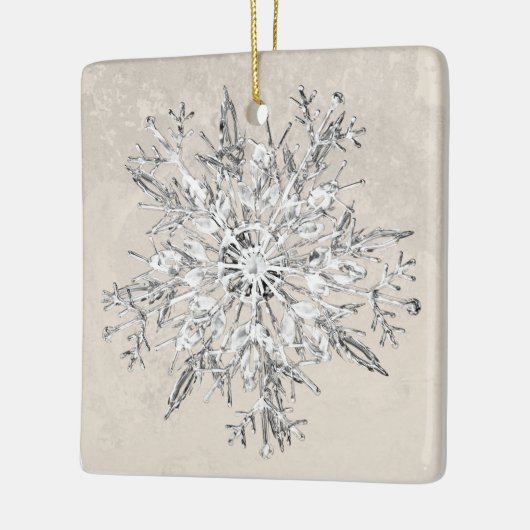 Snowflake Crystal Grunge Keramisch Ornament (Links)