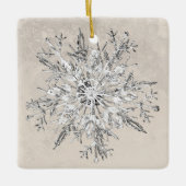 Snowflake Crystal Grunge Keramisch Ornament (Voorkant)